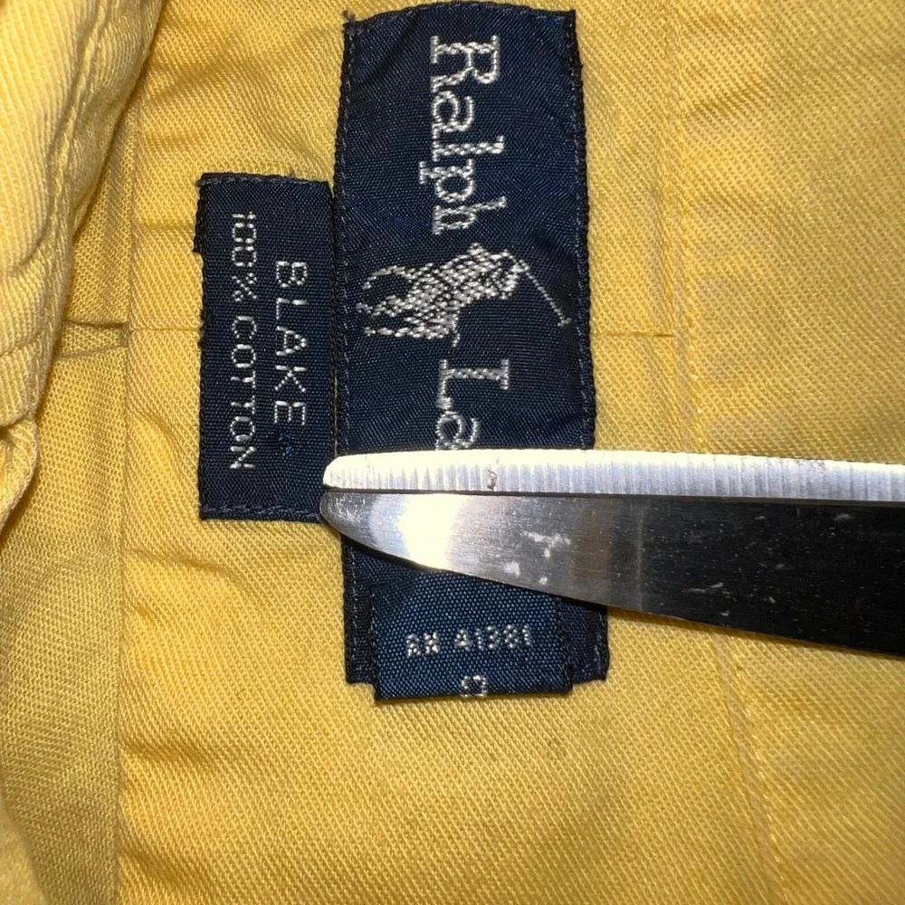 Polo Ralph Lauren Blake Mens Yellow Cotton Button Down Shirt Long Sleeve Size M